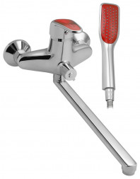 Смеситель для ванны RUSSIA-MOSCOW 2670 Смеситель в ванную с красной ручкой