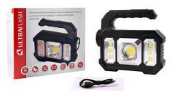 фонарь ULTRAFLASH (15194) LED51526 (фонарь акк 4В, черн., 1LED+COB+6xSMD, 3 Вт, 4 реж, Micro USB, бокс)