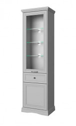 Шкаф АНРЭКС VALENCIA Шкаф с витриной 1V1D1S. Цвет СЕРЫЙ (3 уп)