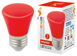 ЭЛЕКТРИКА VOLPE (UL-00005638) LED-D45-1W/RED/E27/FR/С BELL