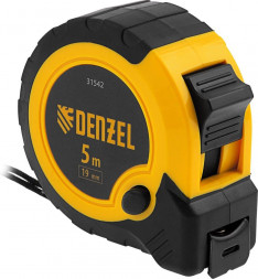 Рулетка DENZEL Рулетка 5м х 19мм, двухкомп. корпус, кнопкапауза 31542