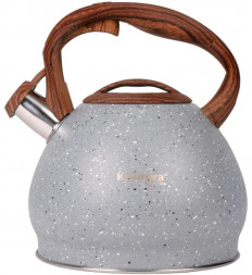Чайник KUKMARA kuk-07/3103455 нерж 3,4л со свистком Серый мрамор Grey