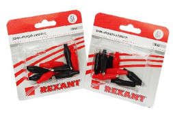 Зажим REXANT (16-0001-10) зажим крокодил 40 мм в изоляторе 10шт БЛИСТЕР