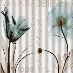 Штора САНАКС 01-87 Штора с рисунком МАКИ, в ванную комнату, без колец - полиэстэр