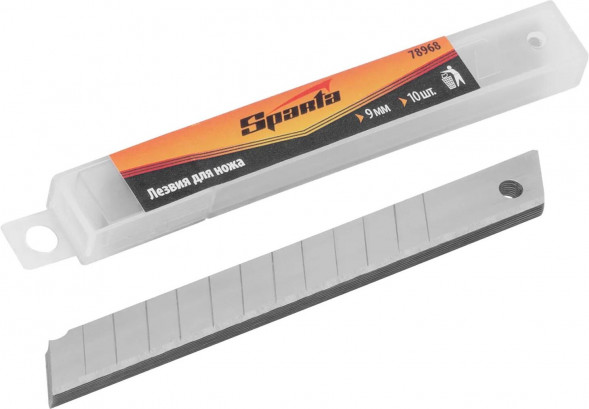 Лезвия для ножа SPARTA Лезвия, 9 мм, 10 штук// SPARTA Лезвия, 9 мм, 10 штук//