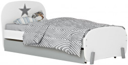 Кровать POLINI Кровать детская Polini kids Mirum 1915 c ящиком, белый / серый (3кор)