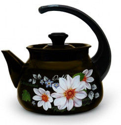Чайник КМЗ 42704-122/6 эмал 3,0л сфер конс/руч с рис, коричневый КМЗ 42704-122/6 эмал 3,0л сфер конс/руч с рис, коричневый