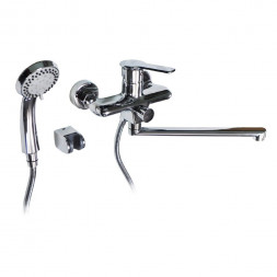 Смеситель для ванны MAGNUS 8270 Смеситель в ванную длинный нос, шаровый, с дивертором на корпусе - плоский корпус