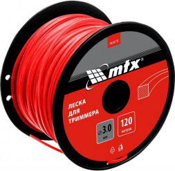 MTX Леска для триммера квадрат 3,0 мм х 120 м, на катушке 96878