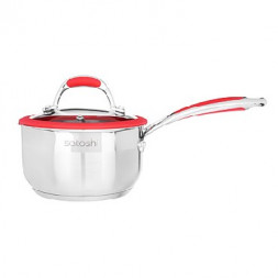 Ковш SATOSHI Венрай 16х9см 1,6л, со стекл. крышкой, индукция, нерж. сталь 822-158