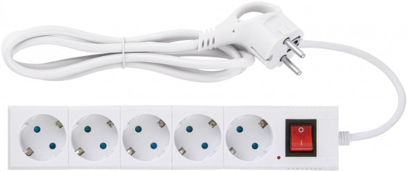 Удлинитель с заземлением DUWI 32062 3 Supraline 5гн. 3м. Белый