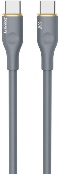 Кабель AKSBERRY (6900295530012) X162 Liquid silicone Type-C -Type-C, серый