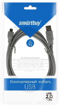 Кабель, переходник SMARTBUY (K-740-200) USB2.0 A--&gt; MICRO B 5P 1.8M