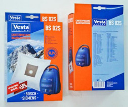 Пылесборники VESTA FILTER BS 02S синтетика комл. 4шт.+2 фильтра