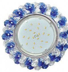 светильники ECOLA FL53RYECB GX53 H4 Прозрачный и Голубой /Хром