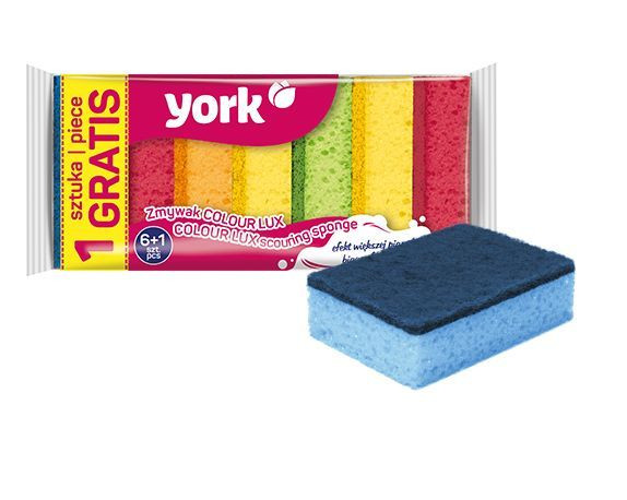 Губки для посуды YORK 6+1 шт. КОЛОР ЛЮКС 030180