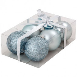 Шары и украшения ВОЛШЕБНАЯ СТРАНА Шары в наборе PB6-6SMB-LB 6см 6шт/уп голубой 001471