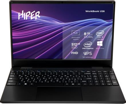 Ноутбук HIPER 15.6 WorkBook U26-15FII5124R8S5WPG Black