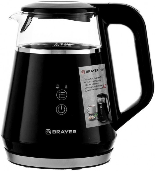 Чайник электрический BRAYER BR6105 (1л. стекло/пластик)