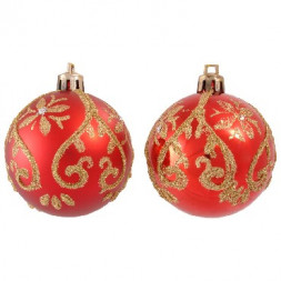 Шары и украшения ВОЛШЕБНАЯ СТРАНА Набор шаров PBD6-6-834-R 6шт. 6см красный 101665