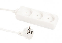 Удлинитель без заземления REXANT (11-2042) 3 гнезда - 3,0м - (2х0,5), белый (10)