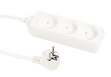 Удлинитель без заземления REXANT (11-2042) 3 гнезда - 3,0м - (2х0,5), белый (10)