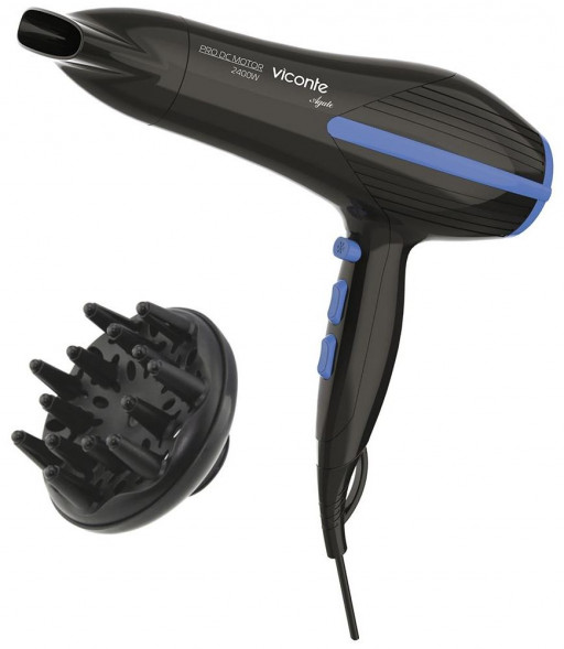 Фен VICONTE VC-3752 черный с синим