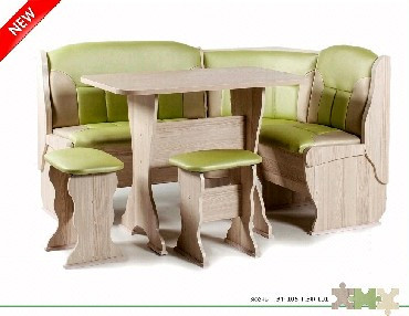 Набор мебели для кухни БИТЕЛ ОРХИДЕЯ-КОМБИ Ясень/Салатовый С-105 Бежевый С-101 (4 кор)