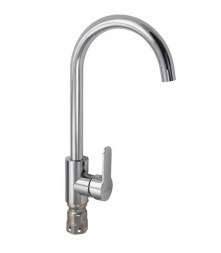 Смеситель для кухни MAGNUS 9264 Смеситель кухонный ХРОМ, С- образный излив, из нерж.стали марка 304