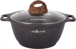 Кастрюля KUKMARA Кгои22а а/пр литая 2,0л стекл/кр Granit ultra original индукция