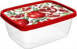 IDILAND Scarlet для продуктов прямоугольный 0,85л с декором (красный) 221153706/03