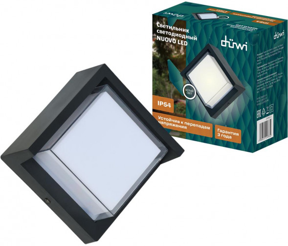 Светильник настенный накладной DUWI 24783 2 NUOVO LED 6Вт 4200К термостойкий пластик черный