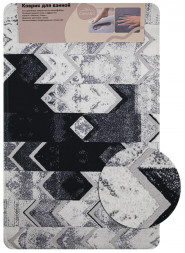 Коврик для ванной САНАКС 00444 Коврик в ванную ПАМЯТЬ - эффект восстановления, одинарный, дизайнерский - черно-серый 50 х 80 см