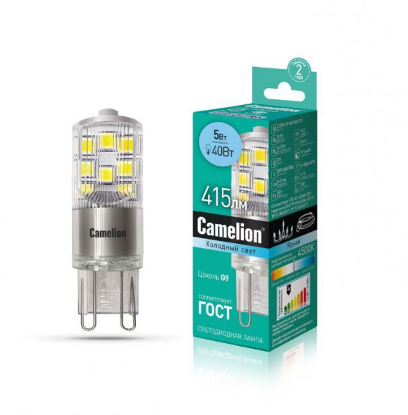 Лампа CAMELION LED5-G9-NF/845/G9 (Эл.лампа светодиодная 5Вт 220В)