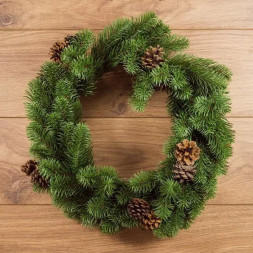 Еловый венок NEON-NIGHT (307-144) ЕЛОВЫЙ ВЕНОК С ШИШКАМИ O 45СМ, ЛИТОЙ
