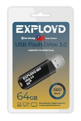 USB флэш-накопитель EXPLOYD EX-64GB-660-Black USB 3.0