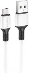 Кабель BOROFONE (6974443386790) BX84mUSB 2.4A microUSB белый - 1,0m