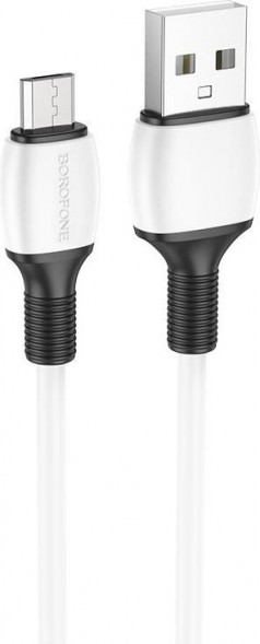 Кабель BOROFONE (6974443386790) BX84mUSB 2.4A microUSB белый - 1,0m