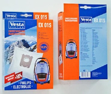 Пылесборники VESTA FILTER EX 01S синтетика комл. 4шт.+2 фильтра (10)