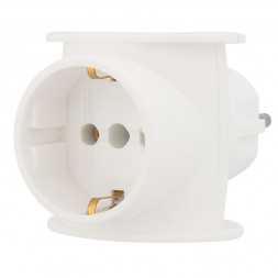 Электроаксессуары REXANT (11-1080) Тройник универс 16 А одно гнездо с заземл белый