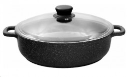 Жаровня ТРАДИЦИЯ ТМ9263 а/пр литая 26см стекл/кр Мрамор