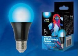 Лампа декоративная светодиодная UNIEL (UL-00005855) LED-A60-9W/UVAD/E27/FR PLZ07BK