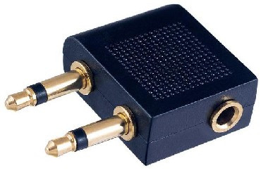 Переходник PERFEO (A7014) переходник для авианаушников 2XJACK 3.5 мм вилка - JACK 3.5 мм розетка