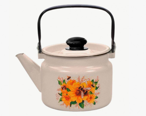 Чайник ЛЫСЬВА С-2710П2/4 ЖмРч Цветочнй мед эмал. 2,0л