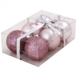 Шары и украшения ВОЛШЕБНАЯ СТРАНА Шары в наборе PB6-6SMB-P 6см 6шт/уп розовый 001461