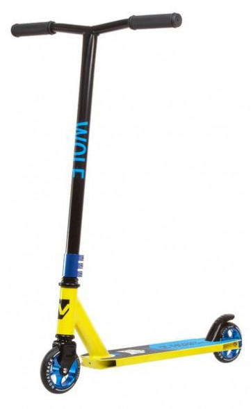 Самокат NOVATRACK 110A.WOLF.BLM21 черно-лимонный 147031
