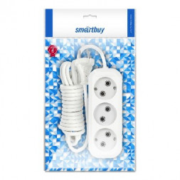Удлинитель без заземления SMARTBUY (SBE-10-3-02-N) 3 гнз х 2,0 ма (10А/2.2кВт, ПВС 2х1.0)