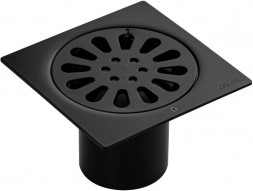 Трап САНАКС 1192 Трап 100 х 100 мм, выход 50 мм вертикальный, перфорированная крышка, из нержавеющей стали, с гидрозатвором, цвет ЧЕРНЫЙ