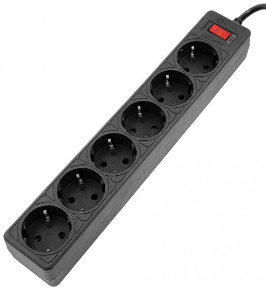 Сетевой фильтр 5BITES SP6B-550 GARDA - 6 роз - 5,0 м - черный