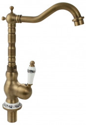 Смеситель для кухни BRIMIX 153 Смеситель для кухни , под БРОНЗУ , высокий гусак поворот на 360 градусов , шаровый